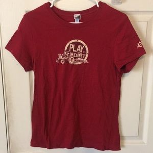 Cowgirl Up red T Shirt Play in the Dirt